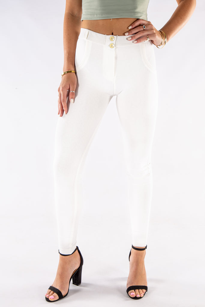 Butt lifting stretch pants - OFF white – Shape Wear Shop