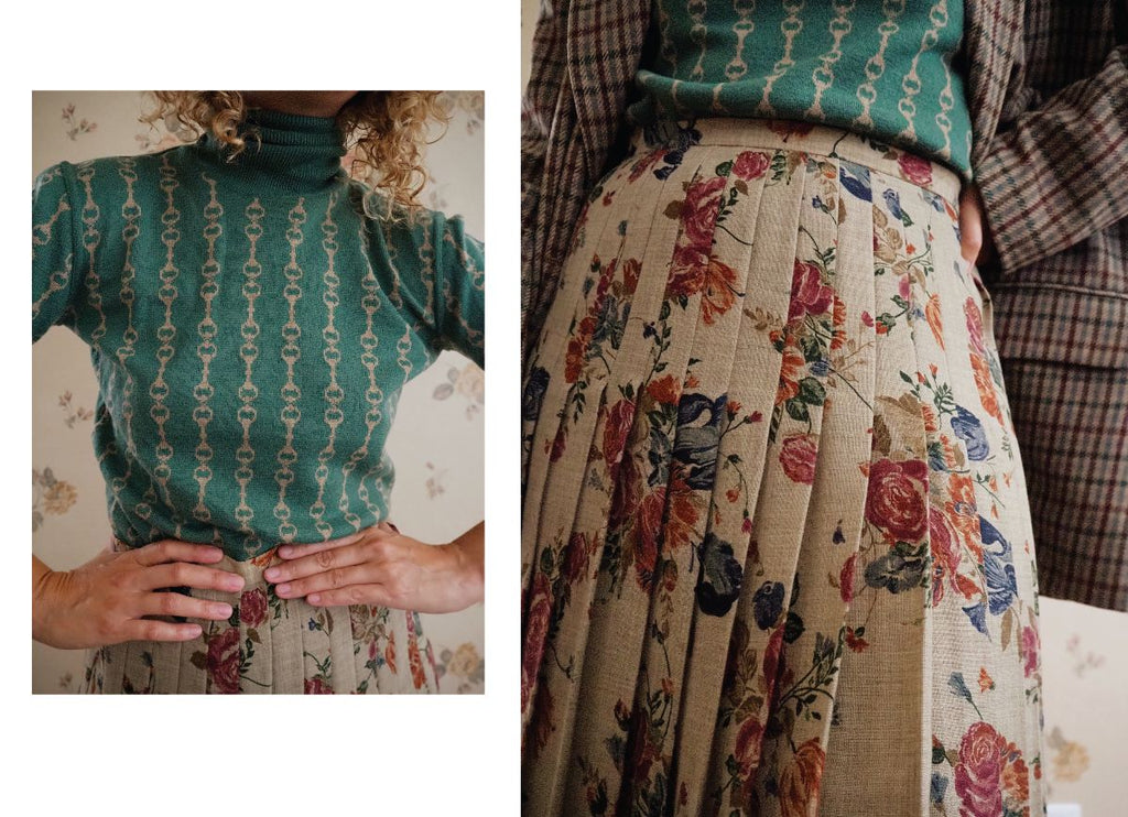 Wanderlust Vintage skirt and turtleneck jumper