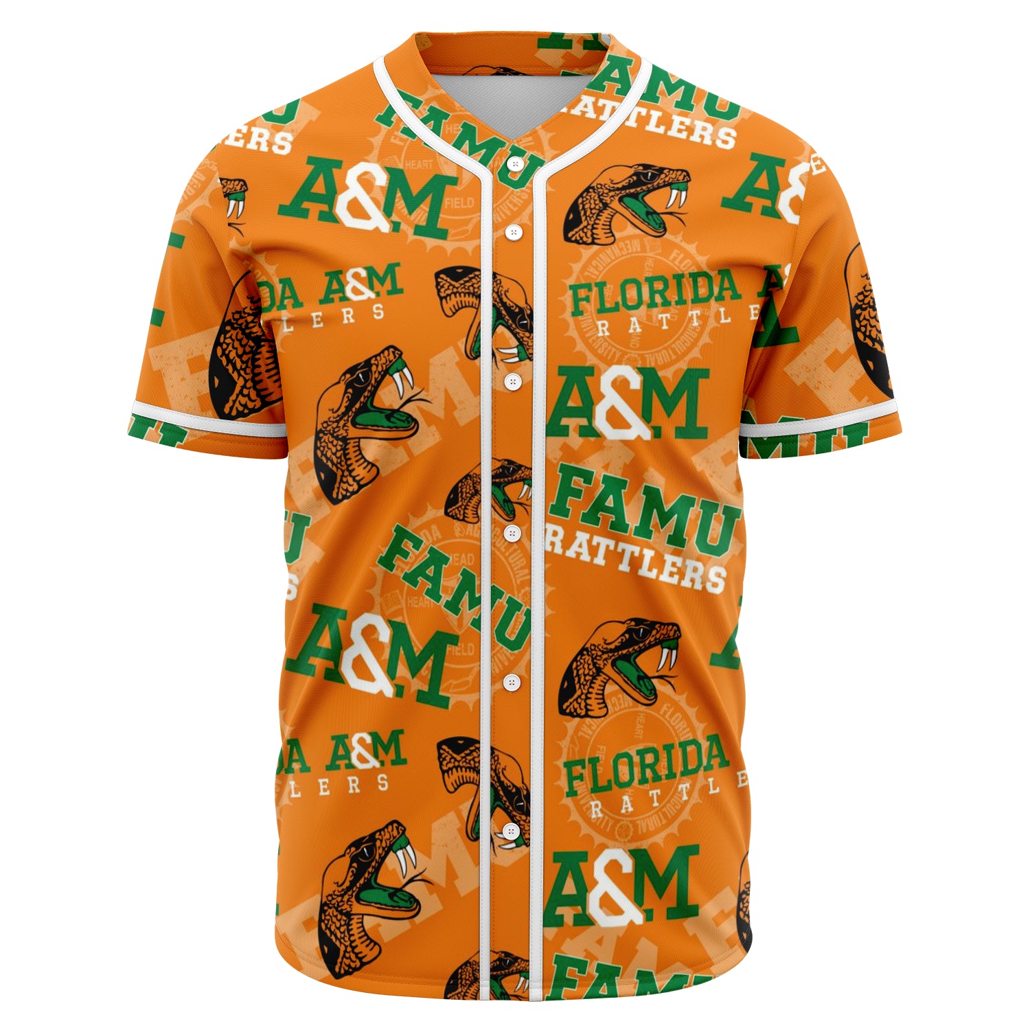 Florida A&M University Baseball Jersey - Orange - Cameron's Gear