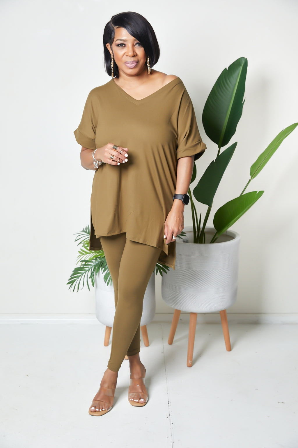 Olive Sweater/Dress Legging Set – MiMi-Michelle Boutique