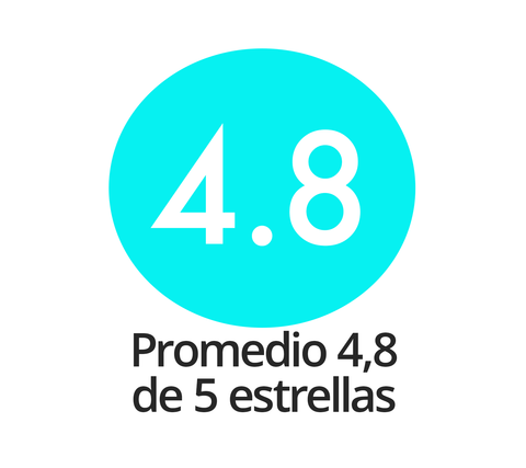 Promedio 4,8 de 5 estrellas