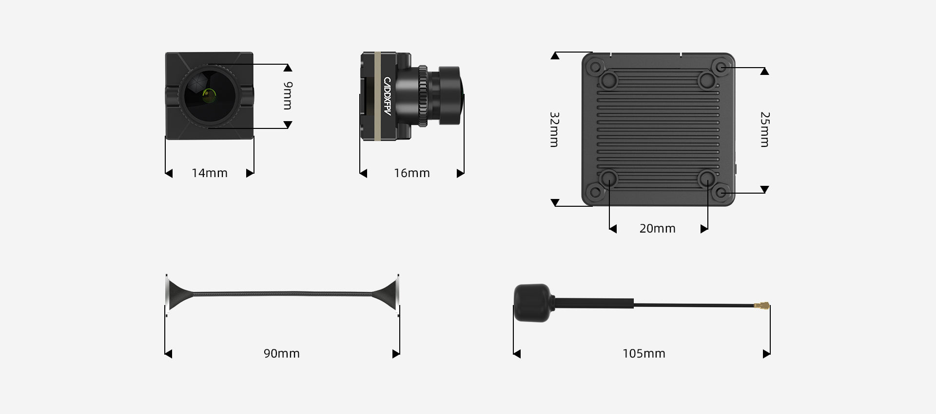 Walksnail Avatar HD Nano Kit V3 Dimensions