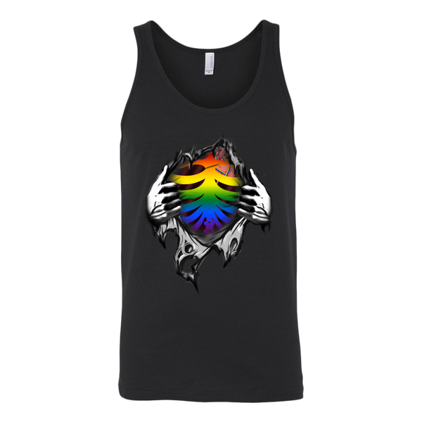 Halloween Ripped Chest Rainbow Skeleton Shirt, LGBT Shirt - Dashing Tee