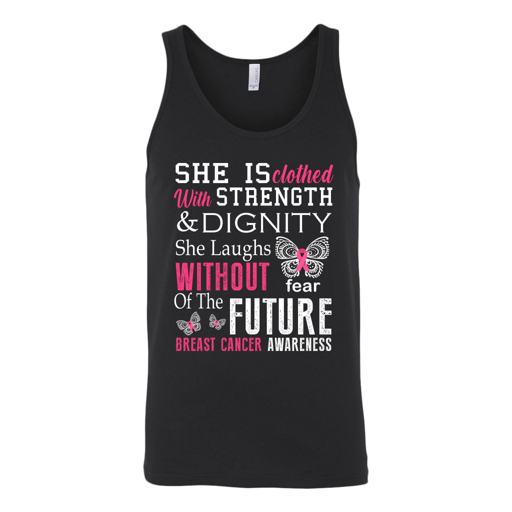 She Is Clothed With Strength Dignity Shirt, Breast Cancer Shirt ...
