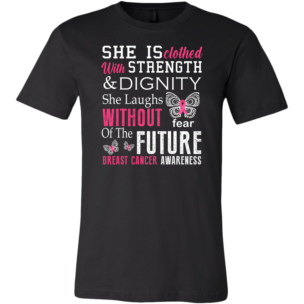 She Is Clothed With Strength Dignity Shirt, Breast Cancer Shirt ...