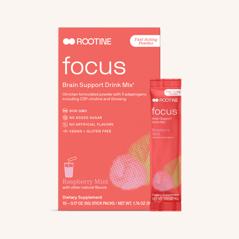 Rootine's Focus support drink mix box and packet#size_10pk
