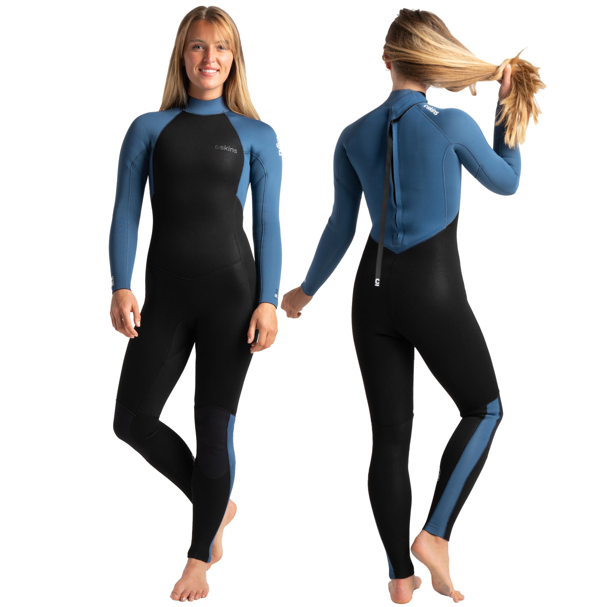 C-Skins Surflite 4:3mm Women's Wetsuit Black/Blue Tie Dye