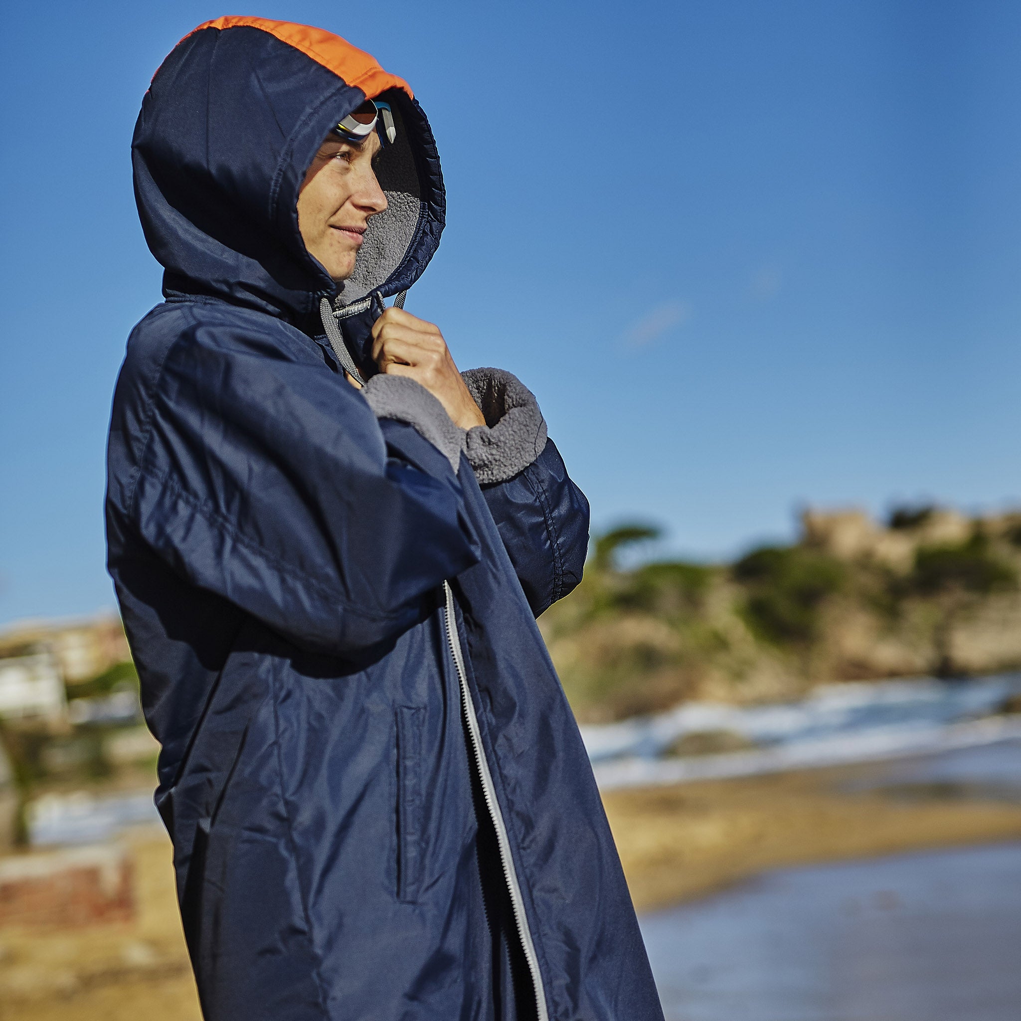 Zone3 Polar Fleece Parka Robe Jacket Navy – Watersports Warehouse