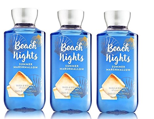 Bath Body Works Beach Nights Summer Marshmallow Shower Gel Full Size Lot Of 3