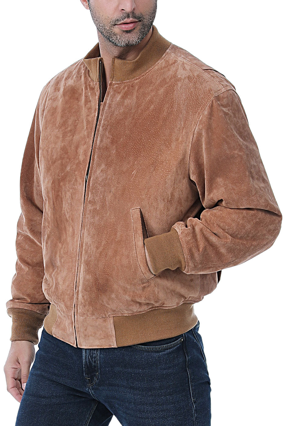 Landing Leathers Men Wwii Suede Leather Tanker Jacket 