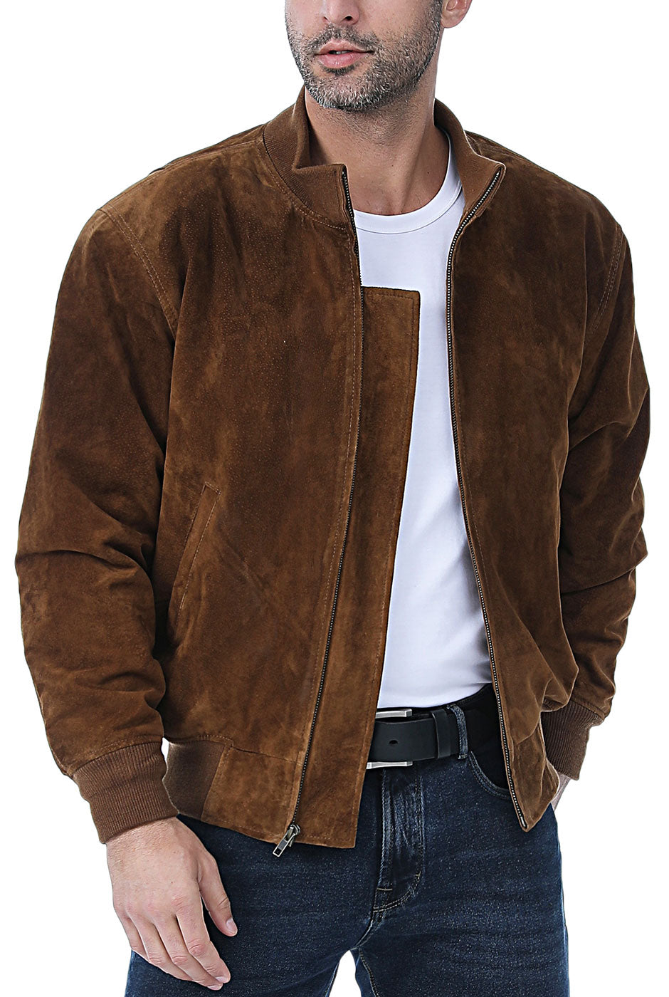 Landing Leathers Men Wwii Suede Leather Tanker Jacket 