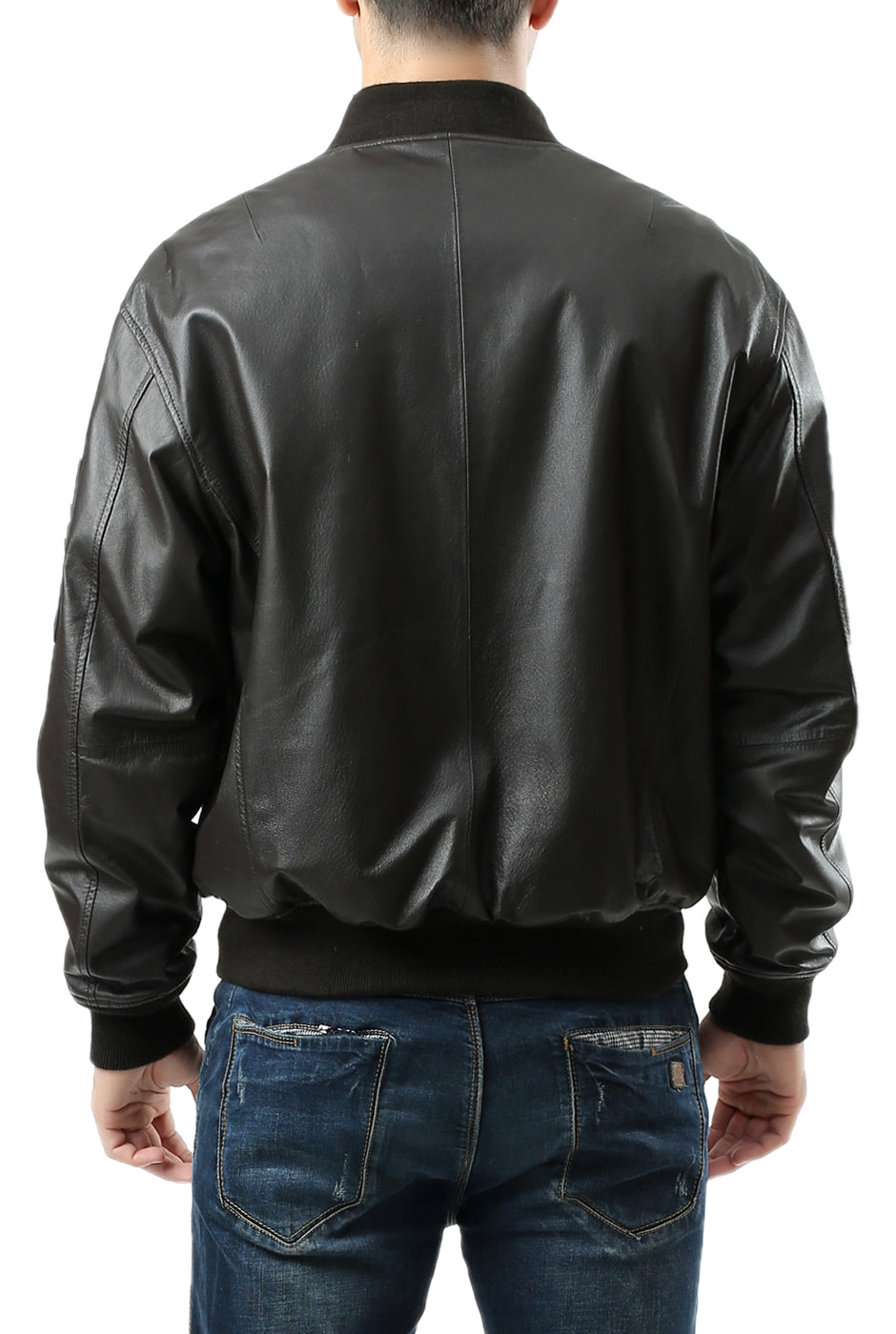 Landing Leathers Men's MA1 Leather Flight Bomber Jacket (MA-1) - Tall