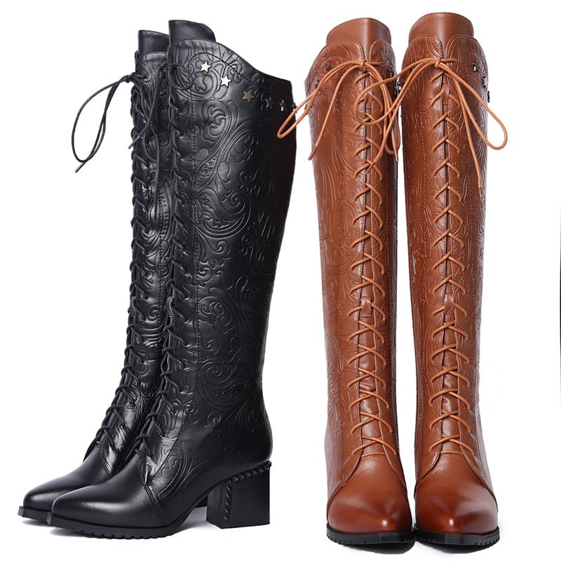 genuine leather riding boots