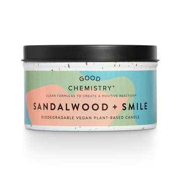 Sandalwood + Smile Reusable Glass Candle