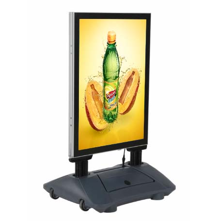 Adjustable Floor Stand with Rotating & Tilting Sign Frame for 18” x 22”  Menus, Posters and Signs