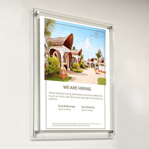 24 x 36 Wall Sign Holder Floating Graphic Poster Display
