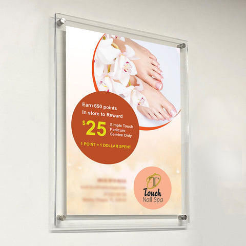 Acrylic Block Sign Holder, Advertisement, Retail Frame