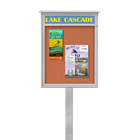 Eco-Friendly 30x30 Outdoor Cork Board Message Center w Header