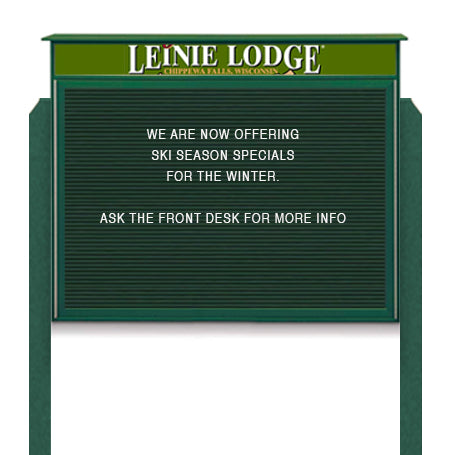 Outdoor Message Center Letter Board 48 x 48 with Posts | LEFT Hinged -  Single Door Information Board | Eco-Friendly Faux Wood