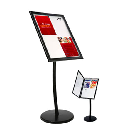 Adjustable 85x11 Rotating and Tilting Frame Sign Holder Silver Floor Stand  – Displays4Sale