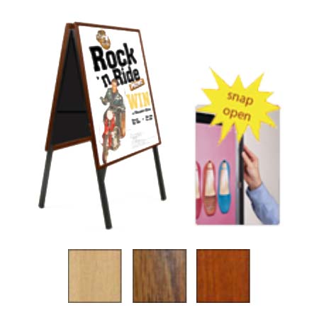 Wooden A-Frame 40x60 Sign Holder  WOOD Snap Frame 1 1/4 Wide FREE  Shipping – Displays4Sale