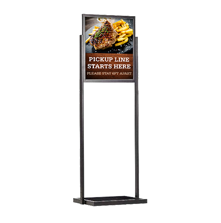 Heavy Duty Easel Stand, Black, Aluminum, Portable, 63-1/2H