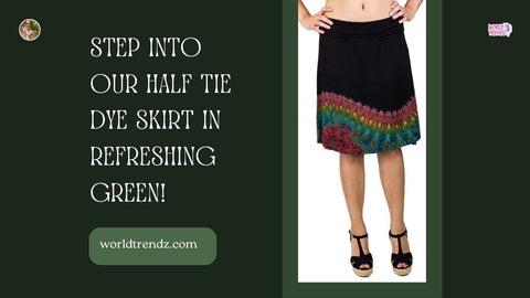 Half Tie Dye Skirt Green