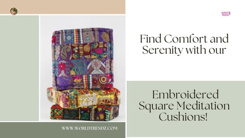 Find Comfort and Serenity with our Embroidered Square Meditation Cushions! 🧘‍♀️
