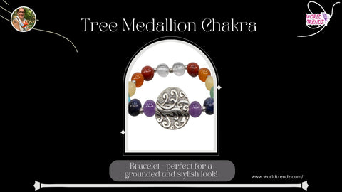 Tree Medallion Chakra Bracelet - perfect for a grounded and stylish look!