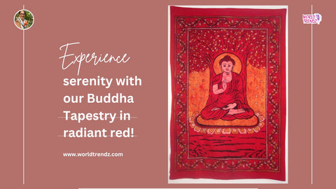 Buddha The Enlightened One Tapestry Red