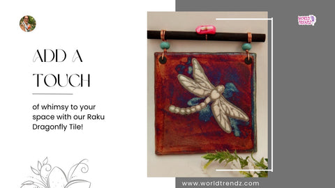Add a touch of whimsy to your space with our Raku Dragonfly Tile! 🐉✨