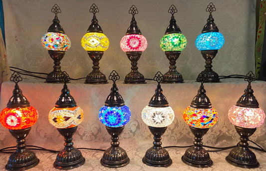 TURKISH MOSAIC GENIE BOTTLE TABLE LAMP 9 X 14