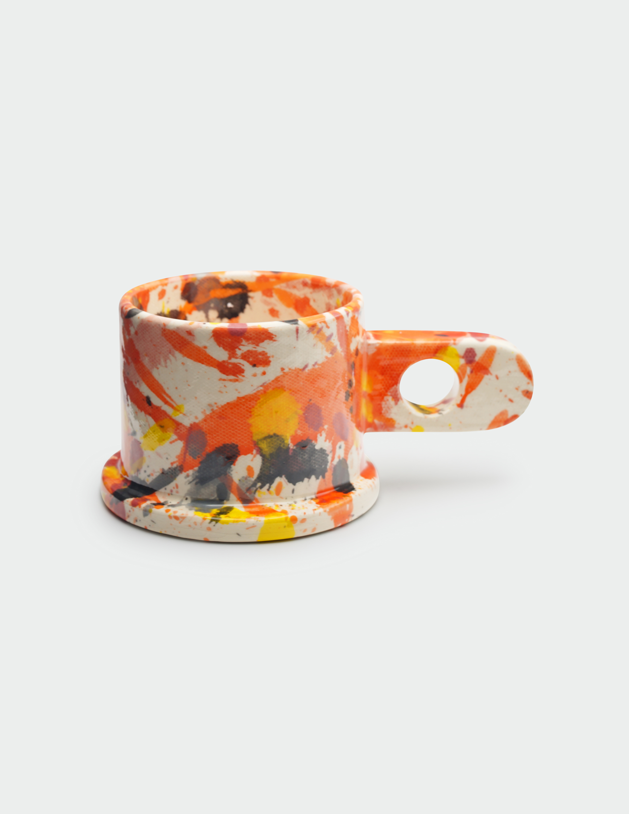 Araks Orange Splatter Mug by Peter Shire E