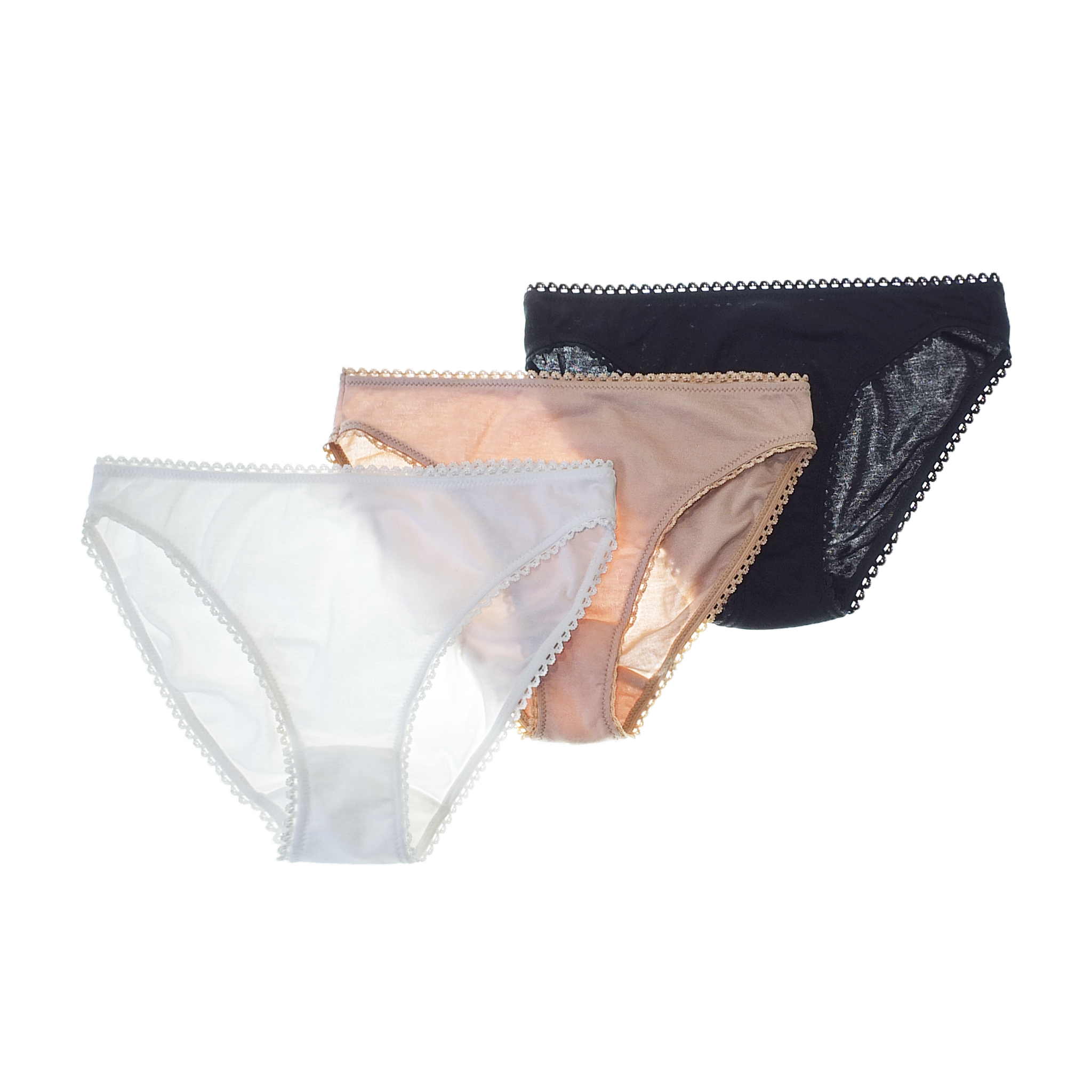 Isabella Panty - Set of 3 in Black, White, Sand