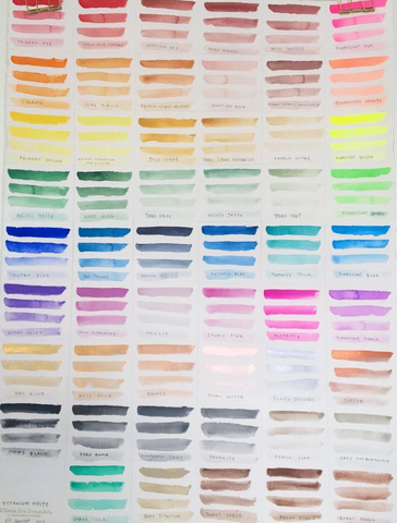 various paint colors shown together.