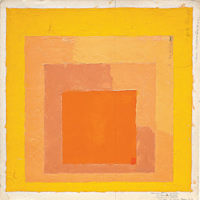 Shades of yellow painted into a square.