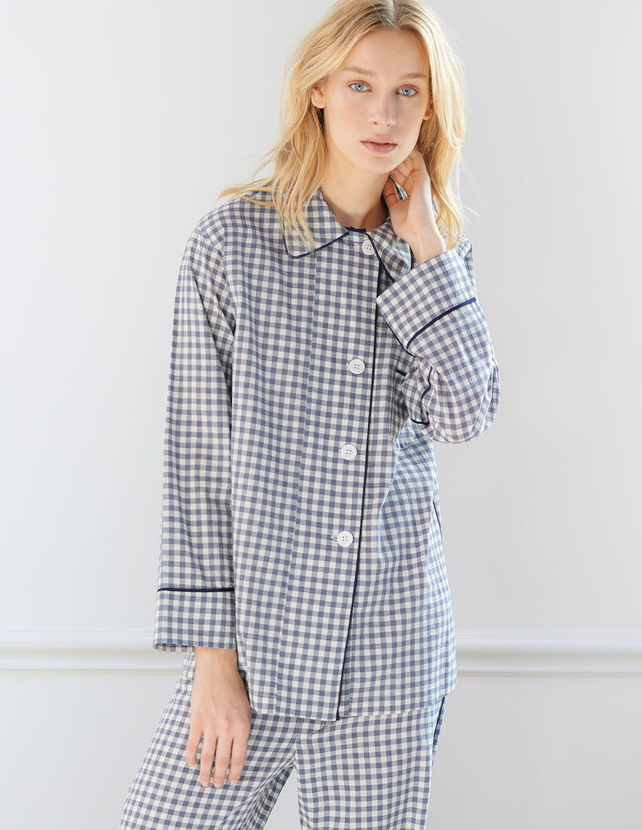 Kate Pajama Top Sea Gingham