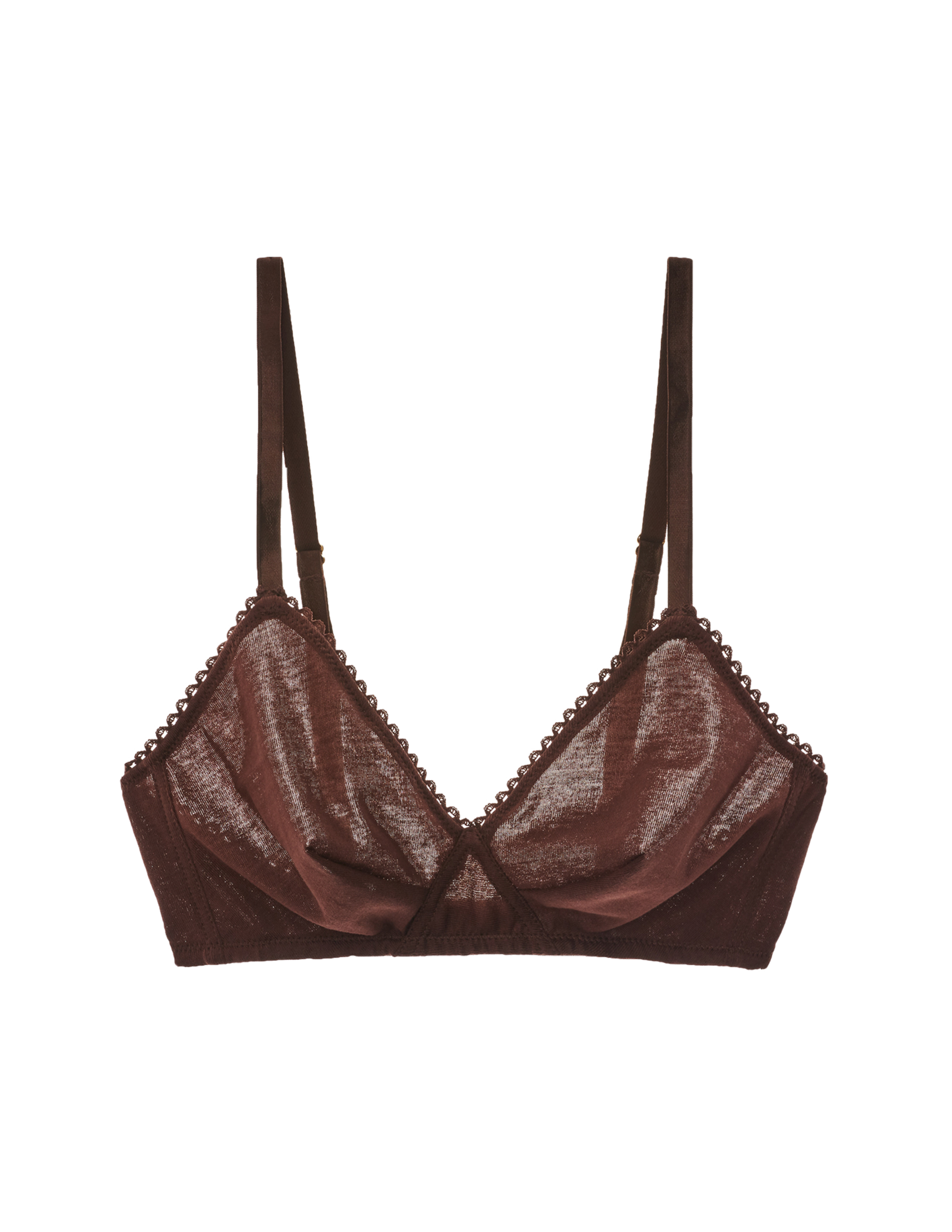 Black Organic Jersey Bralette With Sheer Mesh Details See Through