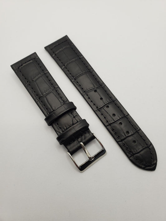 Black Leather Strap with Black Stitching and Gold-tone Buckle – Watch Off  The Cuff