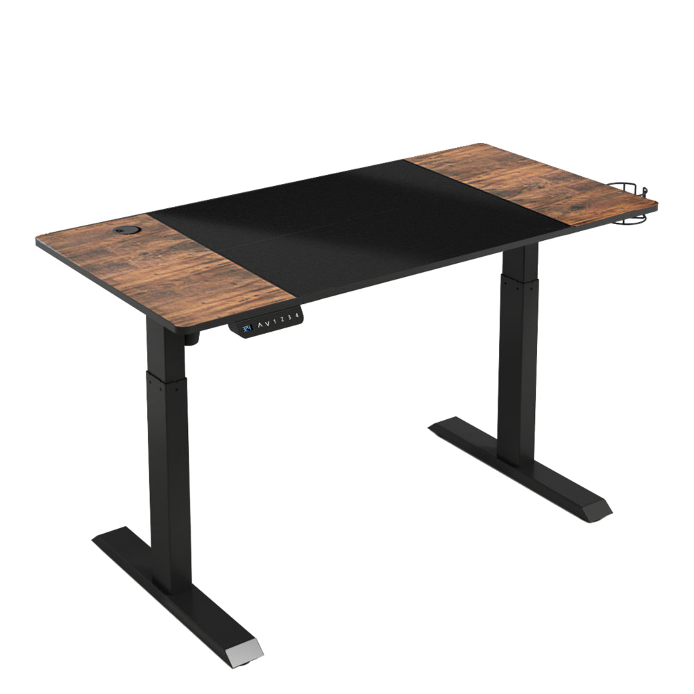 Image of LjubLjana 47" Electric Height Adjustable Sit-Stand Desk - Black/Wood