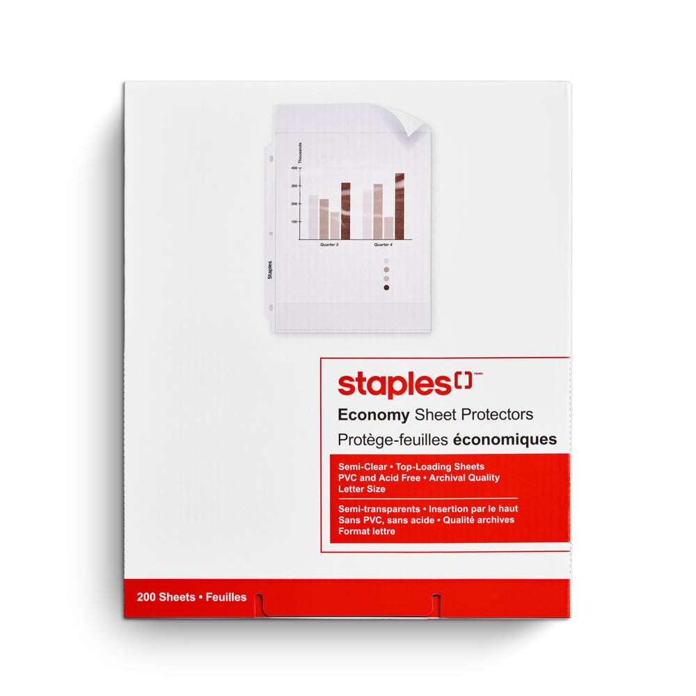 Image of Staples Economy Lightweight Sheet Protectors - 200 Pack