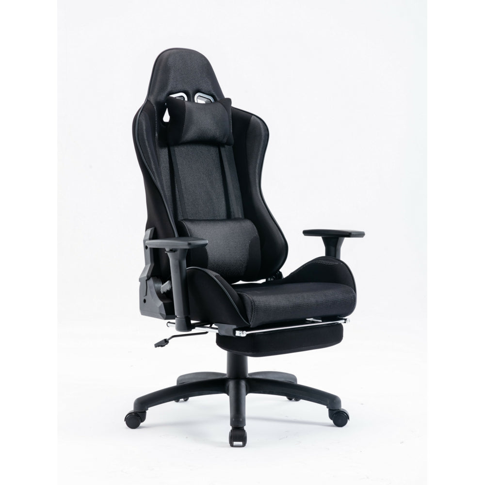 Image of TygerClaw Gaming Chair with Lumbar Pillow and Leg Rest