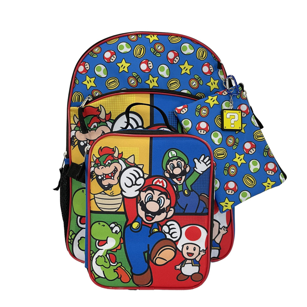 Image of Bioworld Super Mario Youth Backpack 5-Piece Set