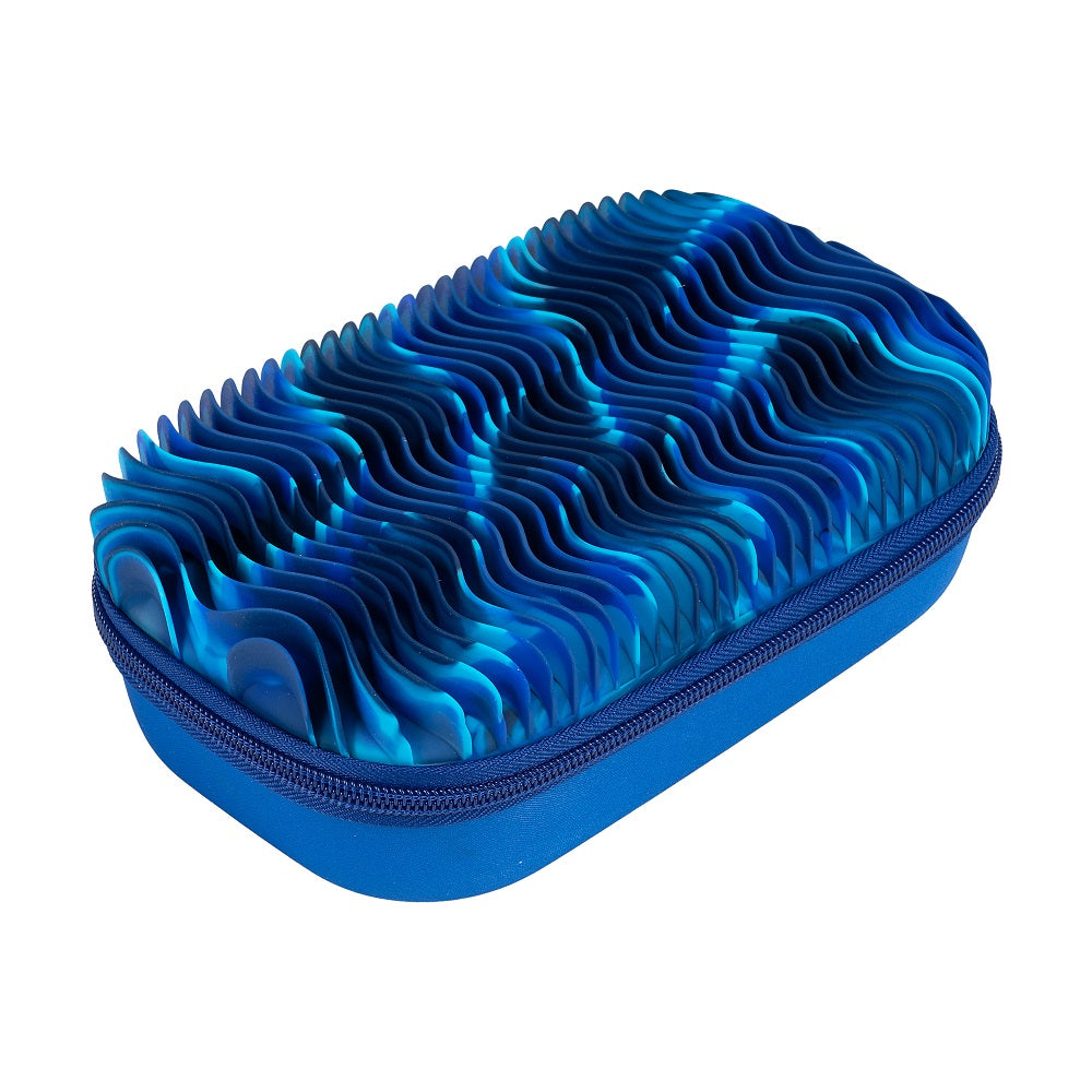 Image of Zipit Wavey Silicone Top Storage Box - Blue