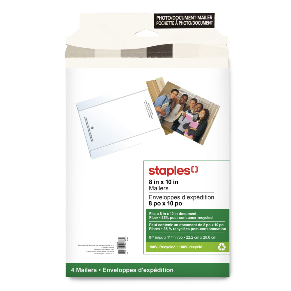 Image of Staples Photo Mailers - 8-3/4" x 11" - 4 Pack