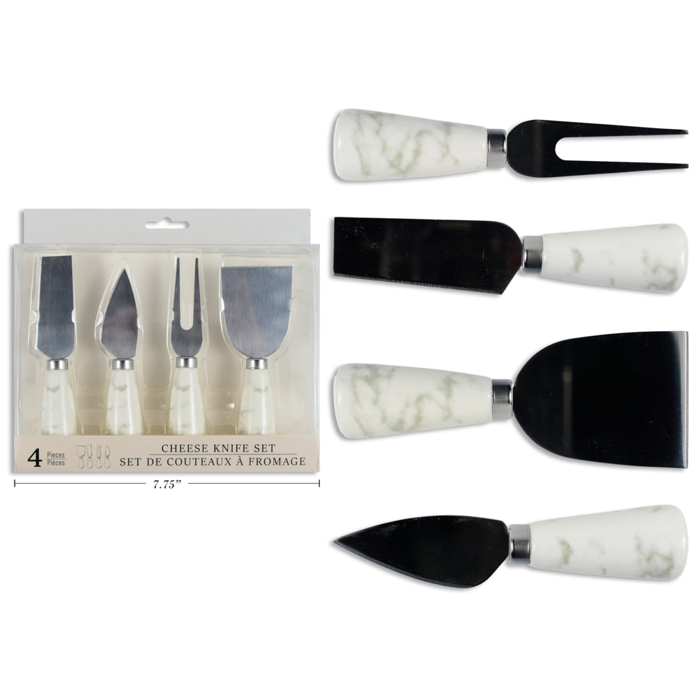 Image of Link Products Cheese/Charcuterie Knife Set with Carrara Handle - Set of 4