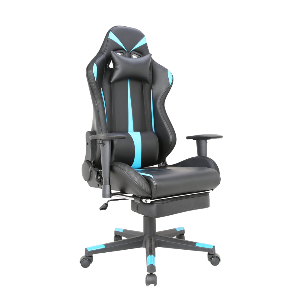 Image of TygerClaw Fabric Gaming Chair with Lumbar Pillow and Leg Rest