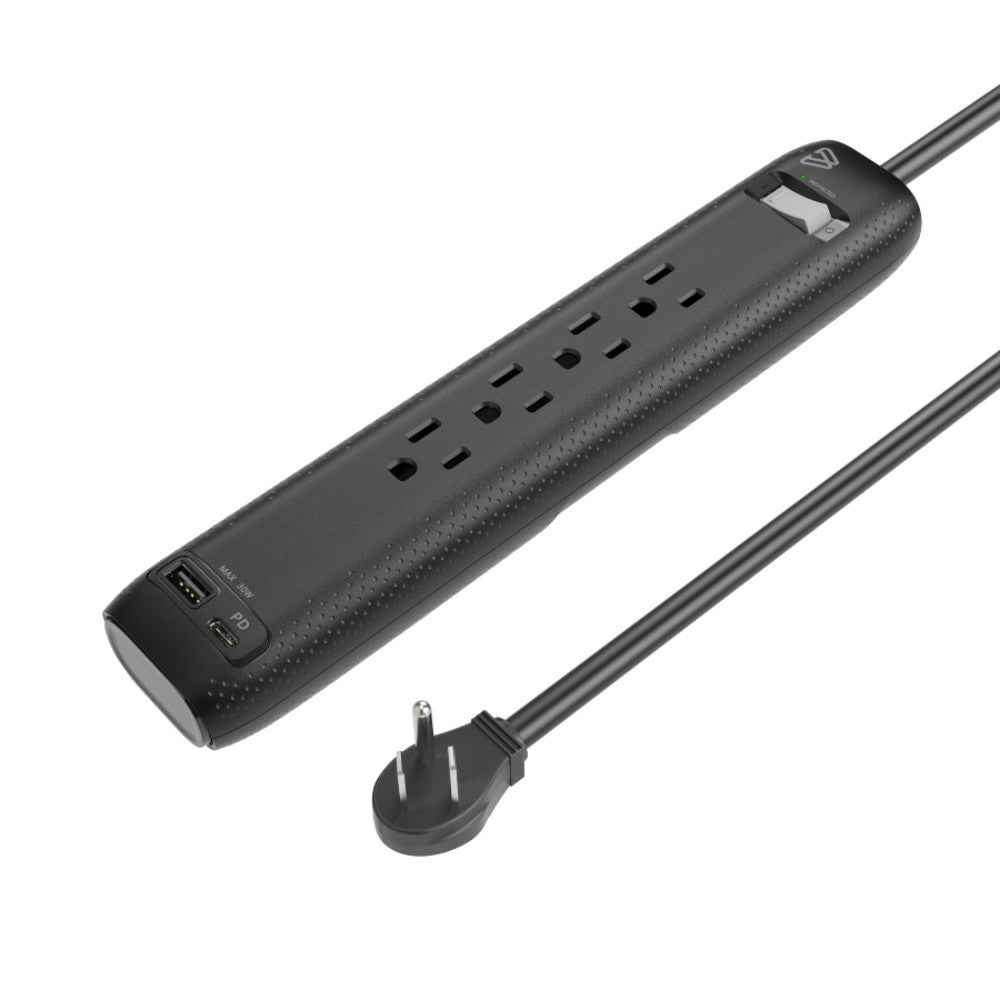 Image of BlueDiamond 4-Outlet Surge Protector with USB-C/USB-A - 6' Cord - Black
