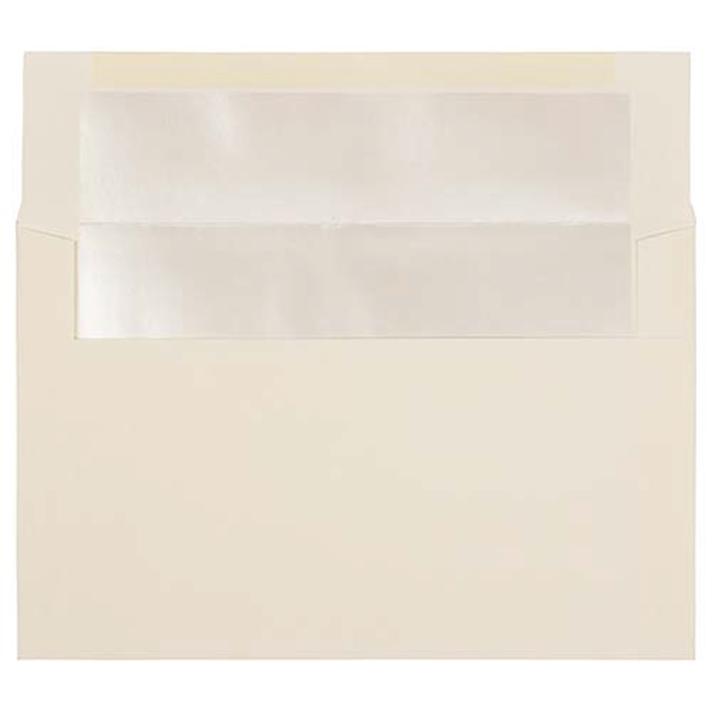 Image of JAM Paper A9 Foil Lined Invitation Envelopes - 5.75 x 8.75 - Ivory with Ivory Foil - 25 Pack