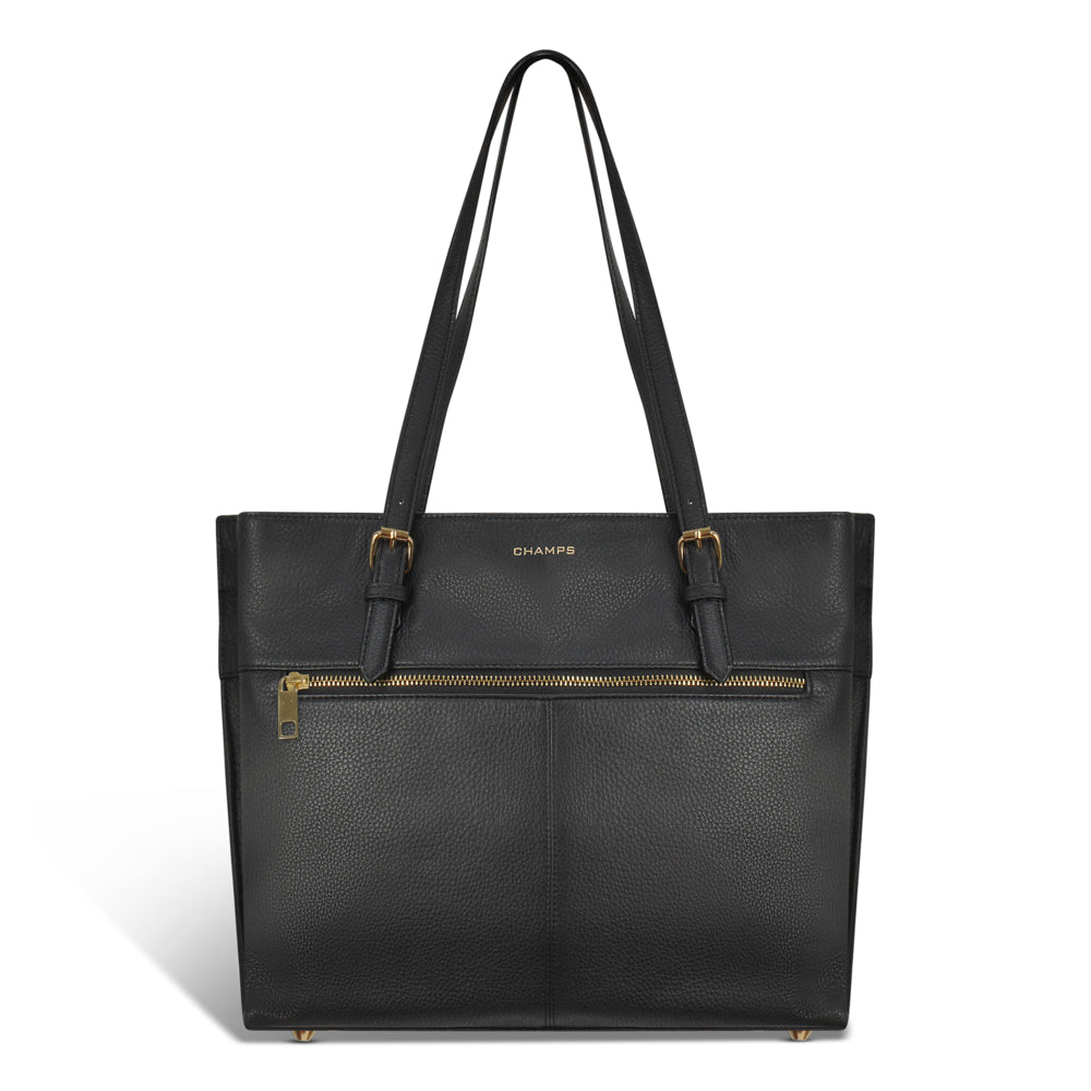 Image of Champs Gala Collection Leather Tote Bag - Black